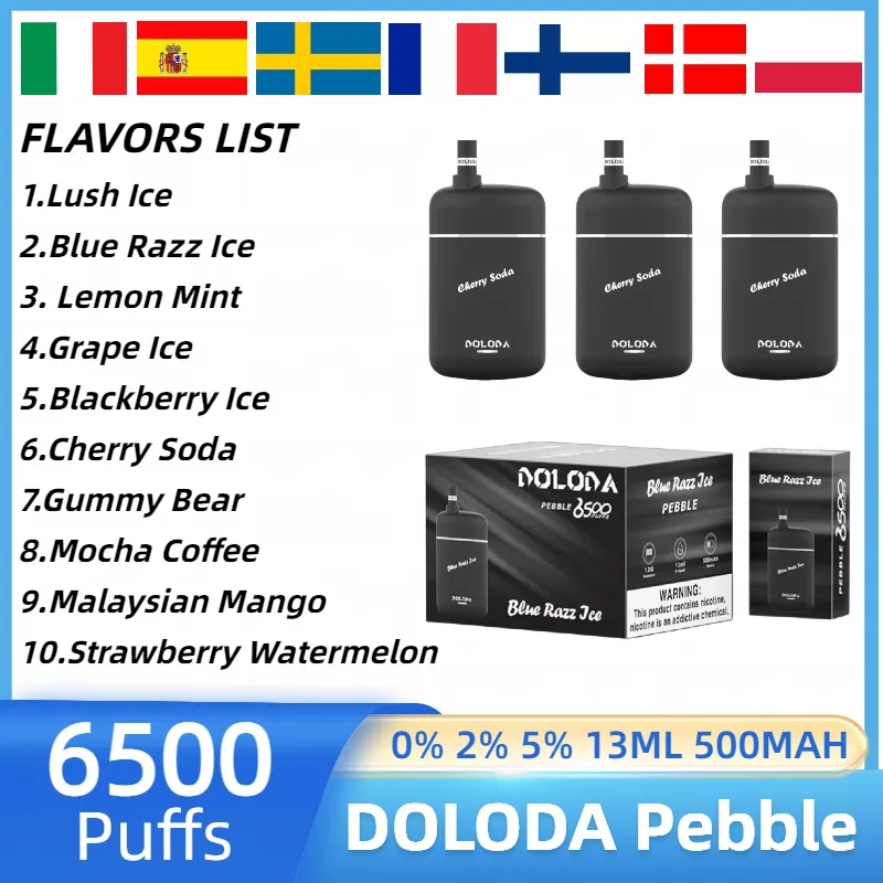 DOLODA Pebble 6500 Puffs 0% 2% 5% Vaporizator de unică folosință reîncărcabil cu nicotină - en gros - WhizVape - 2