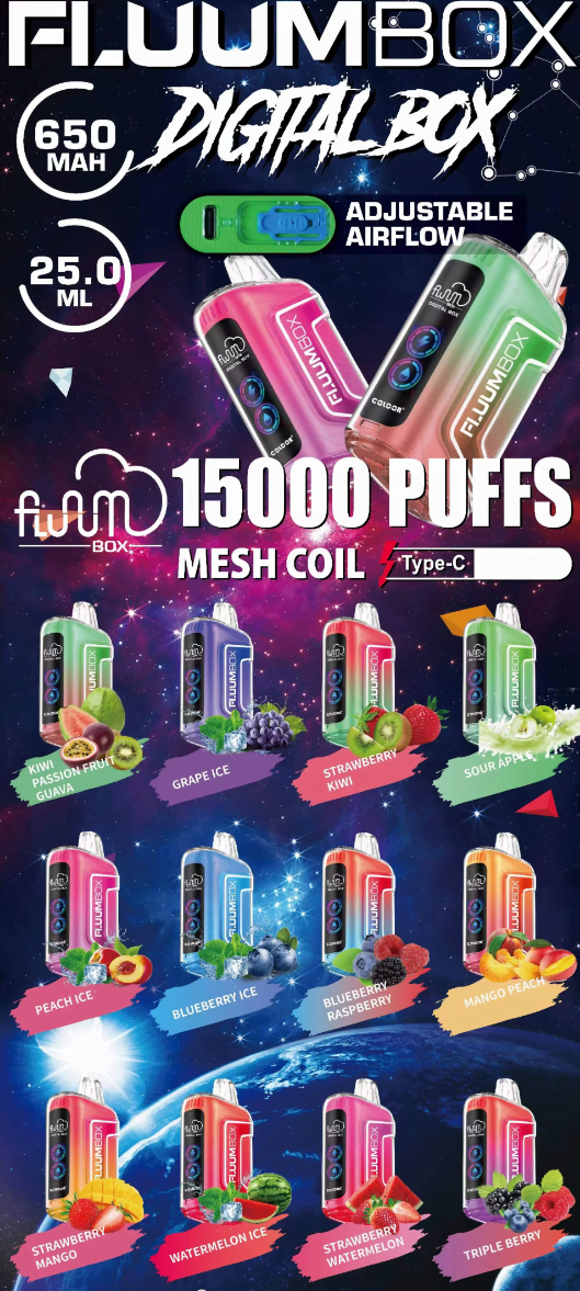 FluuM Digital Box TN 15000 Puffs 0% 2% 3% 5% Nicotine Rechargeable Disposable Vape Pen Pods E-Cigarette Wholesale - WhizVape - 2
