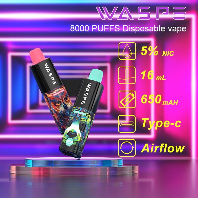 WASPE 8000 PUFFS 0% 2% 3% 5% Никотиновые Одноразовые Вейпы Оптом - WhizVape - 1