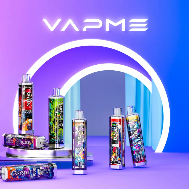 Vapme Crystal 7000 затяжек 2% 5% Никотин Перезаряжаемые Одноразовые Вейпы Оптовая покупка