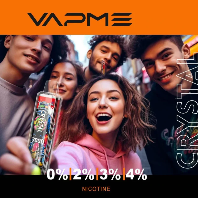 Vapme Crystal 7000 затяжек 2% 5% Никотин Перезаряжаемые Одноразовые Вейпы Оптовая покупка