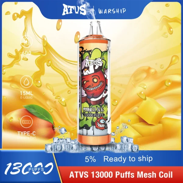 Atvs 13000 Puffs 5% Oplaadbare wegwerp-vapes-pen met laag nicotinegehalte, bulk kopen groothandel - WhizVape - 8